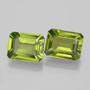Peridoto naturale verde da  ct, taglio smeraldo, VVS-VS
