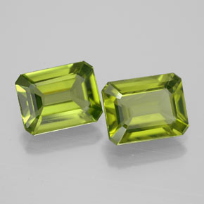 Peridoto naturale verde da  ct, taglio smeraldo, VVS-VS