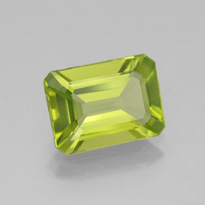 Peridoto naturale verde da 1,91 ct, taglio smeraldo, VVS-VS