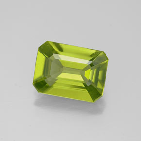 Peridoto naturale verde da 1,75 ct, taglio smeraldo, VVS-VS