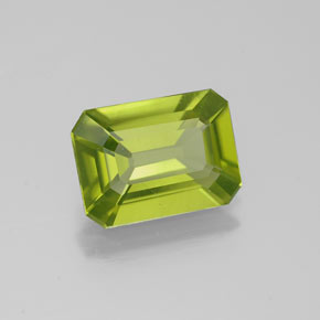 Peridoto naturale verde da 1,75 ct, taglio smeraldo, VVS-VS
