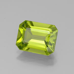 Peridoto naturale verde da 2,09 ct, taglio smeraldo, VS