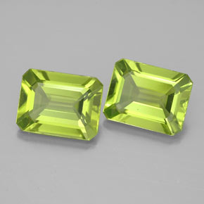 Peridoto naturale verde da  ct, taglio smeraldo, VVS
