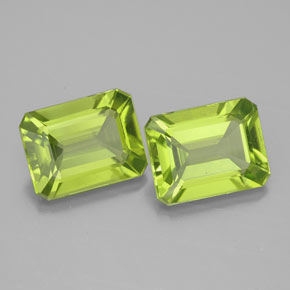 Peridoto naturale verde da  ct, taglio smeraldo, VVS