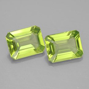 Peridoto naturale verde da  ct, taglio smeraldo, VVS