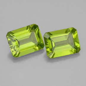 Peridoto naturale verde da  ct, taglio smeraldo, VVS
