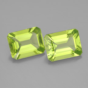 Peridoto naturale verde da  ct, taglio smeraldo, VVS