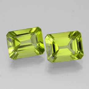 Peridoto naturale verde da  ct, taglio smeraldo, VVS