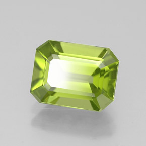 Peridoto naturale verde da 2,09 ct, taglio smeraldo, VVS