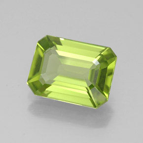 Peridoto naturale verde da 1,95 ct, taglio smeraldo, VVS