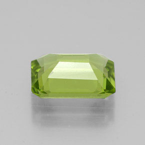 Peridoto naturale verde da 1,95 ct, taglio smeraldo, VVS