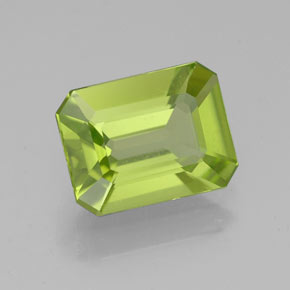 Peridoto naturale verde da 1,83 ct, taglio smeraldo, VVS
