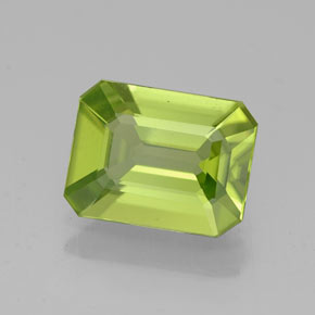 Peridoto naturale verde da 1,83 ct, taglio smeraldo, VVS