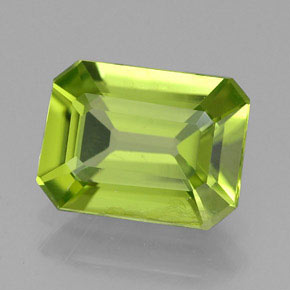 Peridoto naturale verde da 1,93 ct, taglio smeraldo, VS-SI