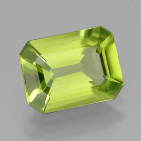 Peridoto naturale verde da 1,93 ct, taglio smeraldo, VS-SI
