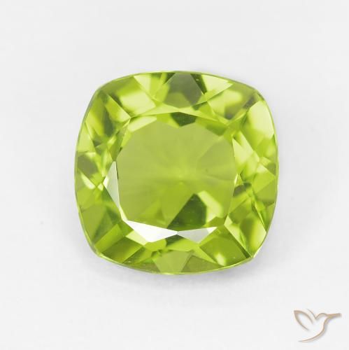 Peridoto naturale verde da 2,72 ct, taglio a cuscino, VS