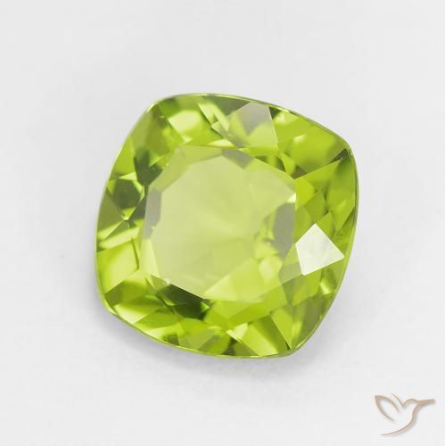 Peridoto naturale verde da 2,72 ct, taglio a cuscino, VS