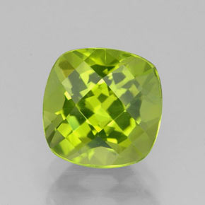 Peridoto naturale verde da 2,42 ct, taglio a cuscino, VS