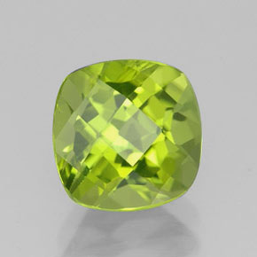 Peridoto naturale verde da 2,42 ct, taglio a cuscino, VS