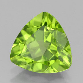 Peridoto naturale verde da 2,45 ct, trillion, VS