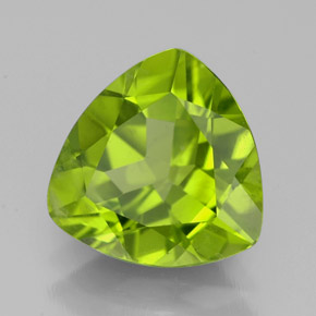 Peridoto naturale verde da 3,07 ct, trillion, VS-SI