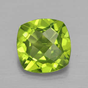Peridoto naturale verde da 2,50 ct, taglio a cuscino, VS