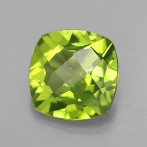 Peridoto naturale verde da 2,50 ct, taglio a cuscino, VS