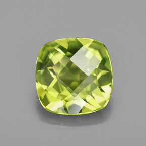 Peridoto naturale verde da 1,90 ct, taglio a cuscino, VVS-VS