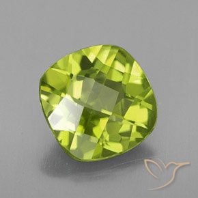 Peridoto Verde giallastro naturale da 2.55 ct, Cuscino, VS