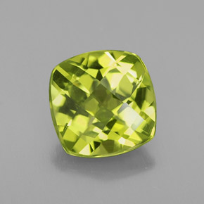 Peridoto naturale verde da 2,21 ct, taglio a cuscino, VS-SI