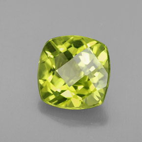 Peridoto naturale verde da 2,21 ct, taglio a cuscino, VS-SI