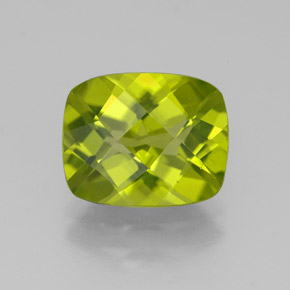 Peridoto naturale verde da 3,17 ct, taglio a cuscino, VS