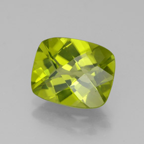 Peridoto naturale verde da 3,17 ct, taglio a cuscino, VS