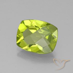 Peridoto Verde giallastro naturale da 2.58 ct, Cuscino, VS