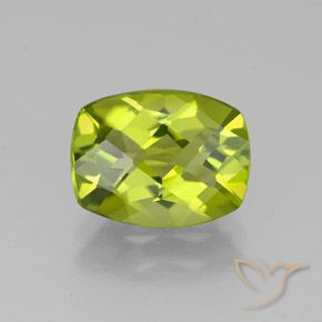 2.50ct Naturale Verde giallastro Peridoto, Cuscino, VS