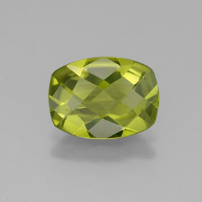 Peridoto naturale verde da 1,87 ct, taglio a cuscino, VS