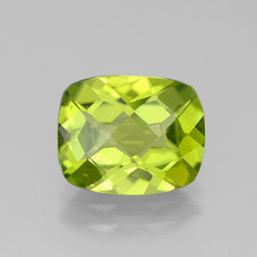 Peridoto naturale verde da 3,03 ct, taglio a cuscino, VS