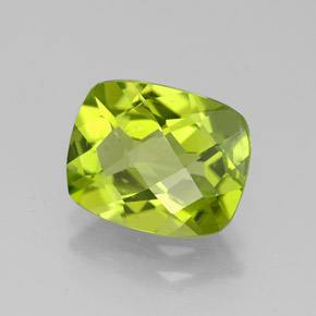 Peridoto naturale verde da 3,03 ct, taglio a cuscino, VS