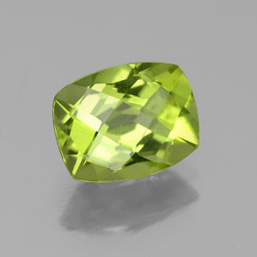 Peridoto naturale verde da 2,06 ct, taglio a cuscino, VS