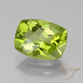 Peridoto Verde giallastro naturale da 2.29 ct, Cuscino, VS