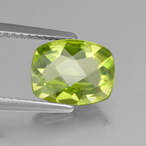 Peridoto naturale verde da 1,95 ct, taglio a cuscino, VVS-VS