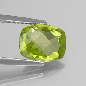 Peridoto naturale verde da 1,88 ct, taglio a cuscino, VVS-VS