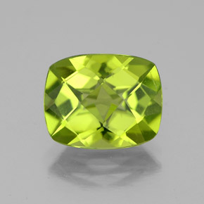 Peridoto naturale verde da 3,08 ct, taglio a cuscino, VS-SI