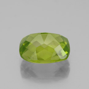 Peridoto naturale verde da 3,08 ct, taglio a cuscino, VS-SI