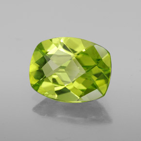 Peridoto naturale verde da 2,09 ct, taglio a cuscino, VVS-VS