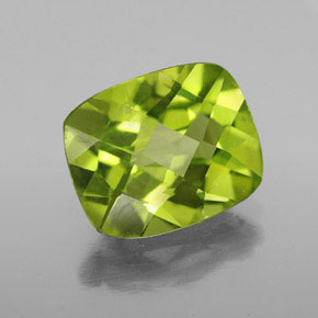 Peridoto naturale verde da 2,96 ct, taglio a cuscino, VS