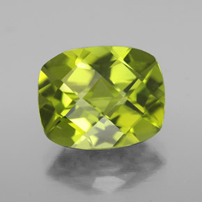 Peridoto naturale verde da 3,16 ct, taglio a cuscino, VS