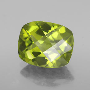 Peridoto naturale verde da 3,16 ct, taglio a cuscino, VS
