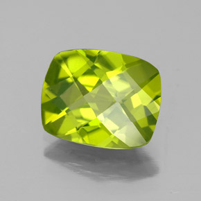 Peridoto naturale verde da 2,72 ct, taglio a cuscino, VS