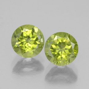 Peridoto naturale verde da  ct, taglio rotondo, VS-SI